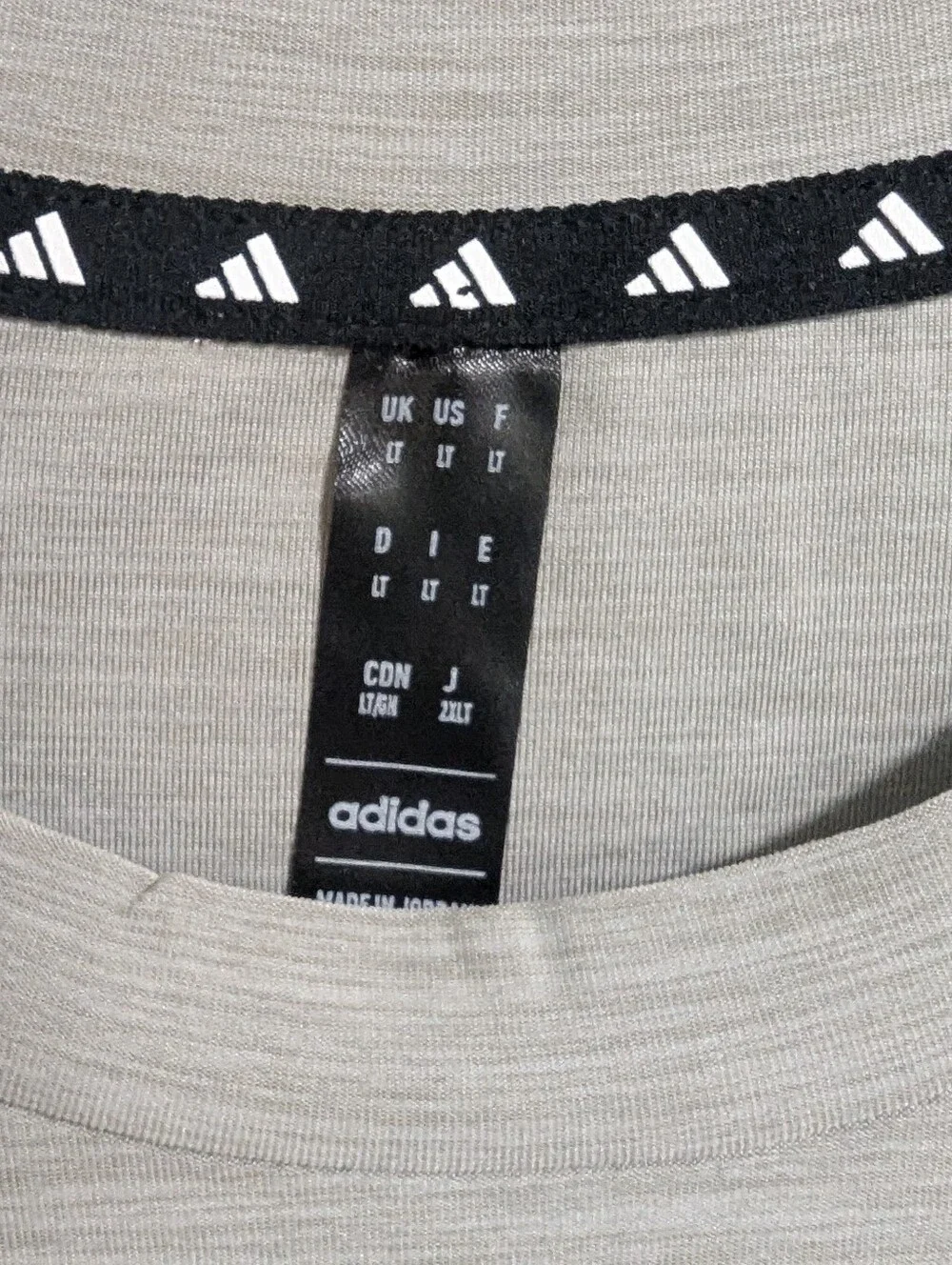 adidas Men's Short Sleeve Athletic Tee Sz Large Tall Gray